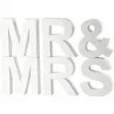 Buchstaben, MR & MRS, H 17,5 cm, T 4,5 cm, Weiß, 1 Set