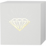 Leinwand - bedruckt mitt Goldmotiven, H 10,16 cm, T 2,54 cm, B 10,16 cm, Weiß, 2 Stk/ 1 Pck