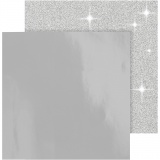 Design-Papier, Blatt 30,5x30,5 cm, 120+128 g, Silber, 2 Bl./ 1 Pck