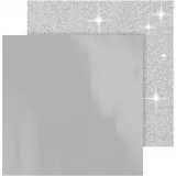 Design-Papier, Blatt 30,5x30,5 cm, 120+128 g, Silber, 2 Bl./ 1 Pck