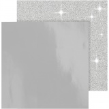 Design-Papier, Blatt 30,5x30,5 cm, 120+128 g, Silber, 2 Bl./ 1 Pck