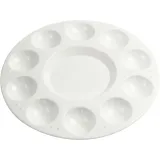 Palette, Runde Palette mit 11 Mulden, D 17 cm, Weiß, 1 Stk