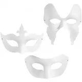 Augenmasken - Set, H 10-20 cm, B 18-20 cm, Weiß, 3x4 Stk/ 1 Pck