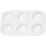 Palette, Rechteckige Palette mit 6 Vertiefungen, Größe 13x8,5 cm, Weiß, 10 Stk/ 1 Pck