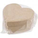 Pappschachtel-Set, Herz, H 5+6,5+7,5 cm, B 10+12,5+15 cm, 3 Stk/ 1 Set