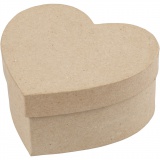 Pappschachtel-Set, Herz, H 5+6,5+7,5 cm, B 10+12,5+15 cm, 3 Stk/ 1 Set