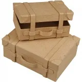 Koffer, mini, H 4,5+5 cm, L 7.5+10 cm, B 11+14 cm, 2 Stk/ 1 Set