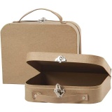 Koffer, handgearbeitet, Größe 25,5x20x8+22,5x18x6,5 cm, 2 Stk/ 1 Set