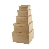 Quadratische Schachteln, H 8+10+13+15+17,5 cm, L 15,5+20+25+30+35,5 cm, B 15,5+20+25+30+35,5 cm, 5 Stk/ 1 Pck