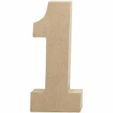 Zahl, 1, H 20,5 cm, B 9,5 cm, Dicke 2,5 cm, 1 Stk