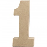 Zahl, 1, H 20,5 cm, B 9,5 cm, Dicke 2,5 cm, 1 Stk