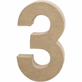 Zahl, 3, H 20,2 cm, B 11,8 cm, Dicke 2,5 cm, 1 Stk