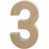 Zahl, 3, H 20,2 cm, B 11,8 cm, Dicke 2,5 cm, 1 Stk