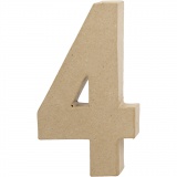 Zahl, 4, H 20,5 cm, B 12 cm, Dicke 2,5 cm, 1 Stk