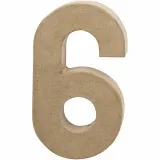 Zahl, 6, H 20,5 cm, B 11,5 cm, Dicke 2,6 cm, 1 Stk