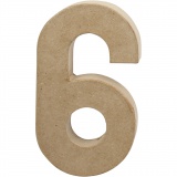 Zahl, 6, H 20,5 cm, B 11,5 cm, Dicke 2,6 cm, 1 Stk