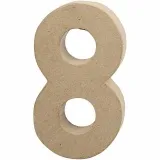Zahl, 8, H 20,2 cm, B 11 cm, Dicke 2,5 cm, 1 Stk