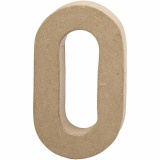 Zahl, 0, H 20,4 cm, B 11,7 cm, Dicke 2,5 cm, 1 Stk