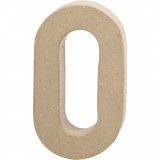 Zahl, 0, H 20,4 cm, B 11,7 cm, Dicke 2,5 cm, 1 Stk