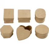 Mini-Schachteln, H 3 cm, D 4-6 cm, 6 Stk/ 1 Pck