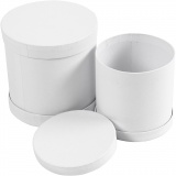 Trommel-Dosen, H 11+13 cm, D 11+13 cm, Weiß, 1 Set
