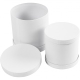 Trommel-Dosen, H 11+13 cm, D 11+13 cm, Weiß, 1 Set