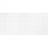 Schablone, Buchstaben & Zahlen, H 20-30 mm, A5, Blatt 148x210 mm, 3 Bl./ 1 Pck