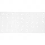 Schablone, Buchstaben & Zahlen, H 20-30 mm, A5, Blatt 148x210 mm, 3 Bl./ 1 Pck
