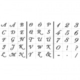 Schablone, Buchstaben & Zahlen, H 20-30 mm, A5, Blatt 148x210 mm, 3 Bl./ 1 Pck