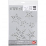 Schablone, Sterne, A4, Blatt 210x297 mm, 1 Stk