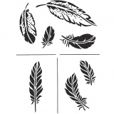 Schablone, Federn, A4, Blatt 210x297 mm, 1 Stk