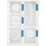 Schablone, 5 große Motive, Blatt 12,5x17,5 cm, 1 Bl.