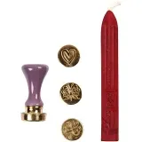 Siegel-Einsteigerset, Herz, Klee, Schmetterling, D 18 mm, 1 Set
