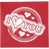 Siebdruck-Schablonen, I love you, Blatt 20x22 cm, 1 Bl.