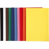 Velourpapier, A4, Blatt 210x297 mm, 140 g, Sortierte Farben, 10 Bl./ 1 Pck