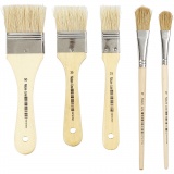 Lackierpinsel - Sortiment, 10+16+25+35+50, L 18,5-21,5 cm, B 13-50 mm, Flach, 10 Stk/ 1 Pck