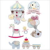 3D Sticker, Baby, H 25-70 mm, B 20-55 mm, Dicke 7 mm, 8 Stk/ 1 Pck