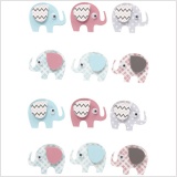 3D Sticker, Elefanten, H 25 mm, B 31 mm, Dicke 7 mm, 12 Stk/ 1 Pck