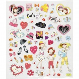 Sticker, Mädchen, Blatt 15x16,5 cm, 1 Bl.