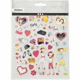 Sticker, Mädchen, Blatt 15x16,5 cm, 1 Bl.
