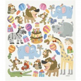 Sticker, Tier-Geburtstag, Blatt 15x16,5 cm, 1 Bl.