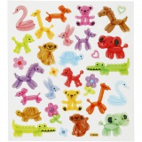 Sticker, Luftballon-Tiere, Blatt 15x16,5 cm, 1 Bl.