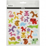 Sticker, Luftballon-Tiere, Blatt 15x16,5 cm, 1 Bl.