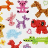 Sticker, Luftballon-Tiere, Blatt 15x16,5 cm, 1 Bl.