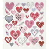 Sticker, Herzen, Blatt 15x16,5 cm, 1 Bl.
