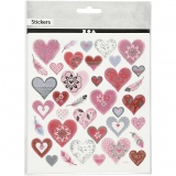 Sticker, Herzen, Blatt 15x16,5 cm, 1 Bl.