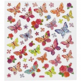 Sticker, Schmetterlinge, Blatt 15x16,5 cm, 1 Bl.