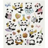 Sticker, Pandas, 15x16,5 cm, 1 Bl.