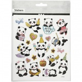 Sticker, Pandas, Blatt 15x16,5 cm, 1 Bl.