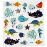 Sticker, Meerestiere, Blatt 15x16,5 cm, 1 Bl.